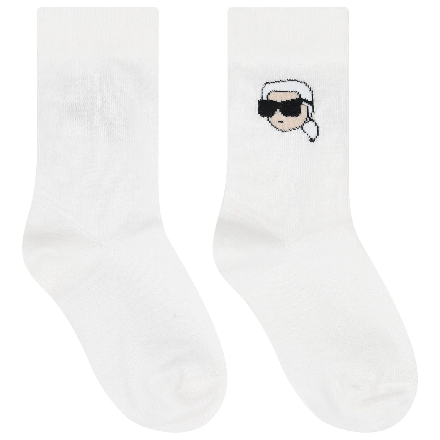 White Karl Ikonik Logo Socks (2 Pack), 1, hi-res image number null