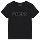 Girls Black Logo T-Shirt, 2, hi-res