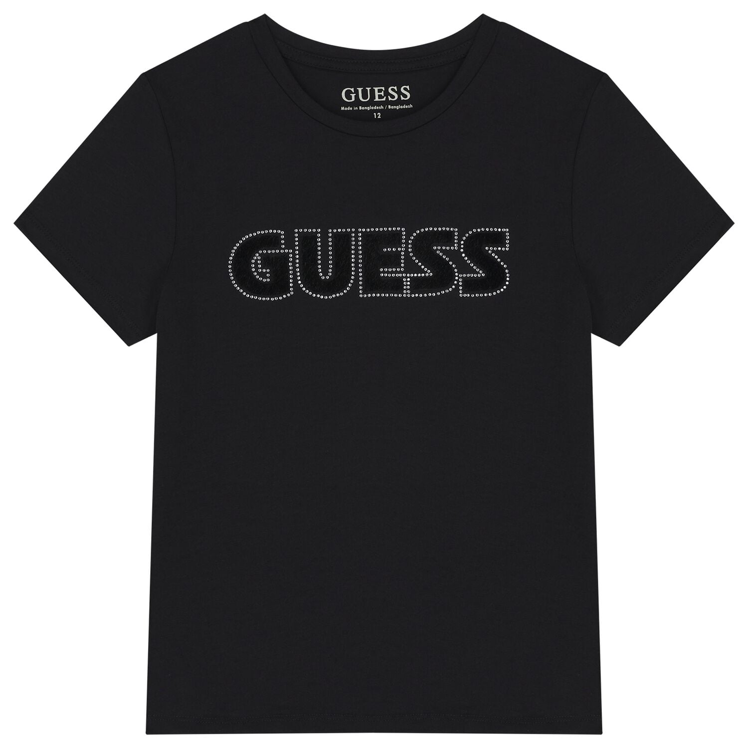 Girls Black Logo T-Shirt, 2, hi-res
