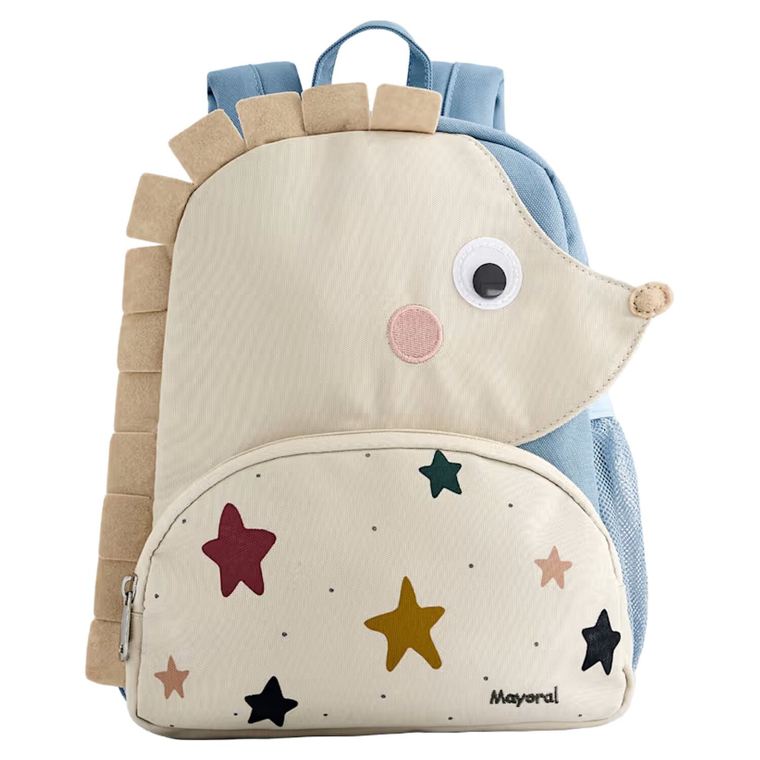 Younger Boys Beige & Blue Hedgehog Backpack ( 30cm ), 2, hi-res