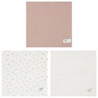 White & Beige Muslin Swaddles (3-Pack), 1, hi-res