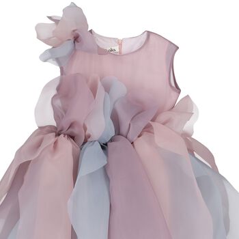 Girls Pink & Purple Organza Flower Dress