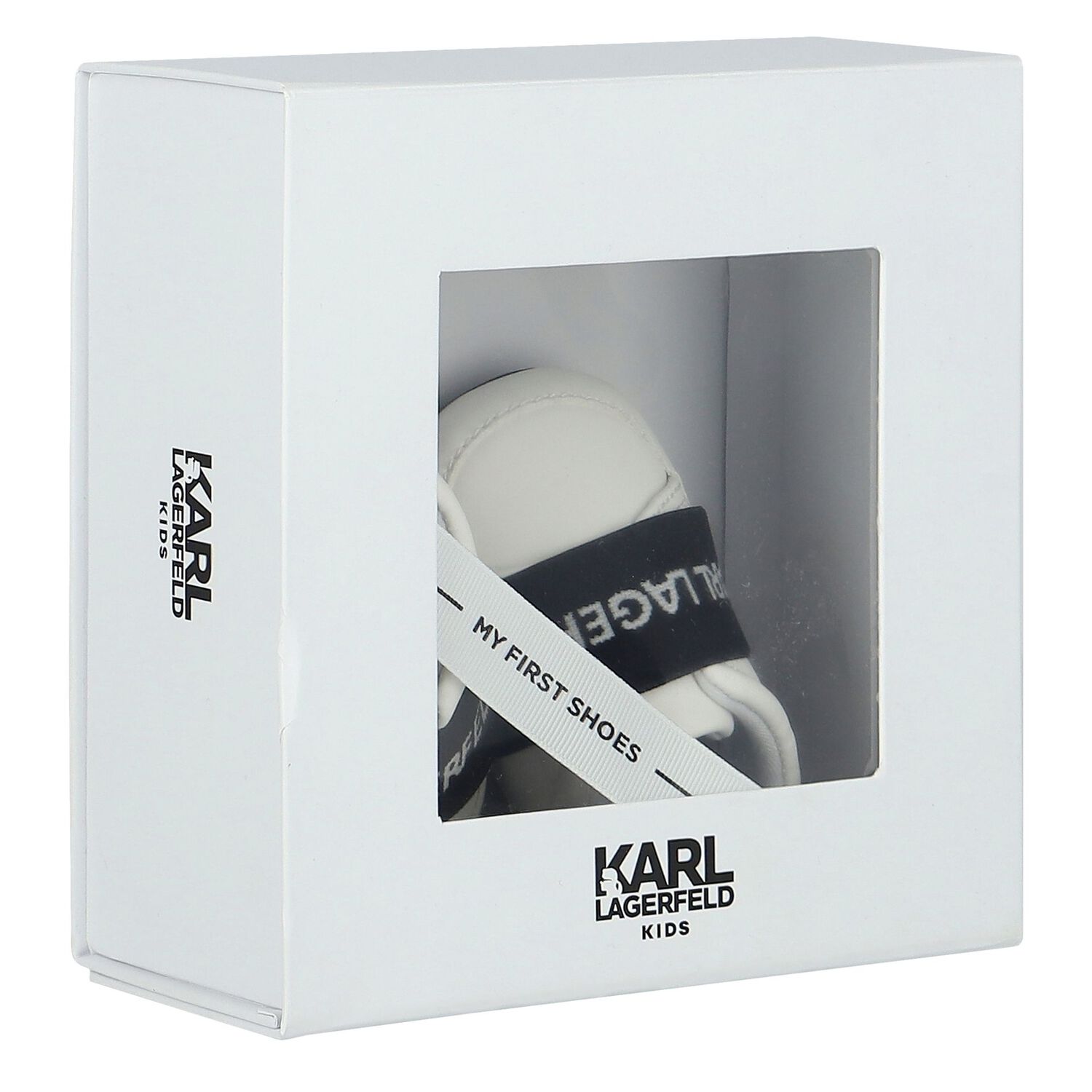 حذاء ما قبل المشي بالشعار باللون الأبيض, 1, hi-res