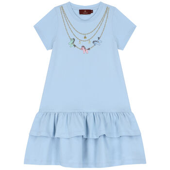 Girls Blue Logo Dress