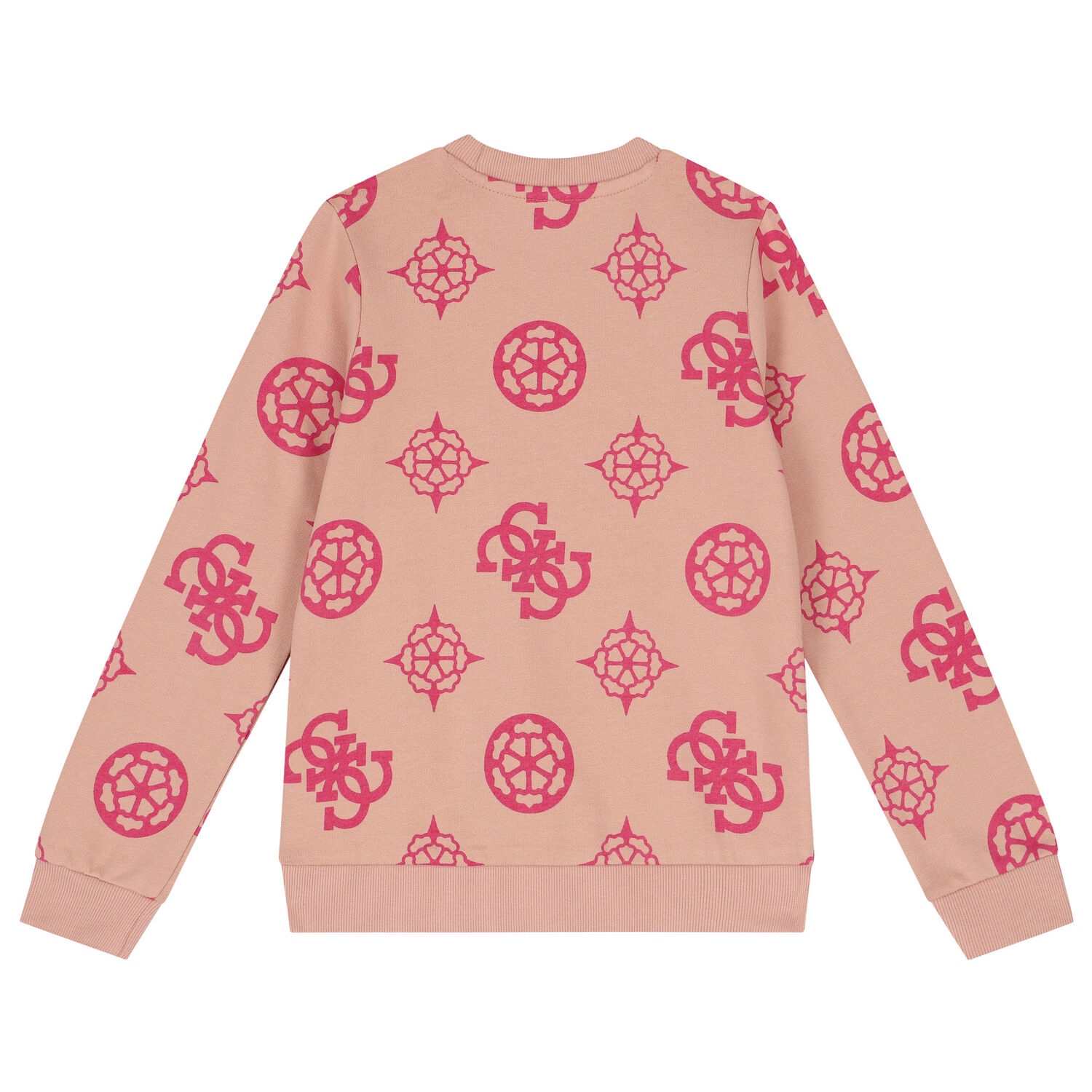 سويتشيرت بنات بالشعار باللون البيج, 2, hi-res