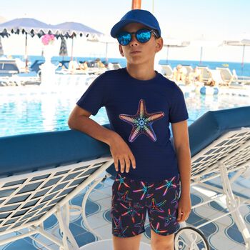 Boys Navy Blue Starfish T-Shirt