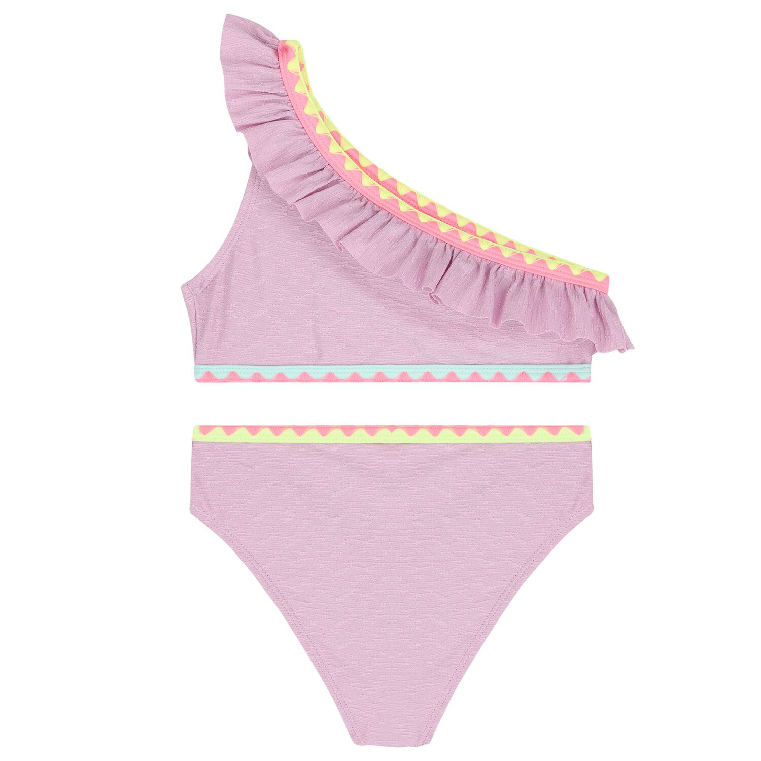 Girls Lilac Ruffled Bikini , 1, hi-res
