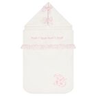 عش على شكل فيونكة زهرية باللونين العاجي والوردي للبنات, 1, hi-res