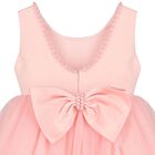 Girls Pink Bow Tulle Dress, 1, hi-res