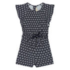Girls Navy Logo Playsuit, 1, hi-res