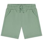 Boys White & Green Shorts Set, 1, hi-res