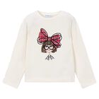 Girls Ivory Long Sleeve Top, 1, hi-res