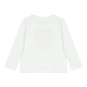 Baby Girls White Logo Long Sleeve Top