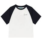 Boys Ivory Tiger Logo T-Shirt, 1, hi-res
