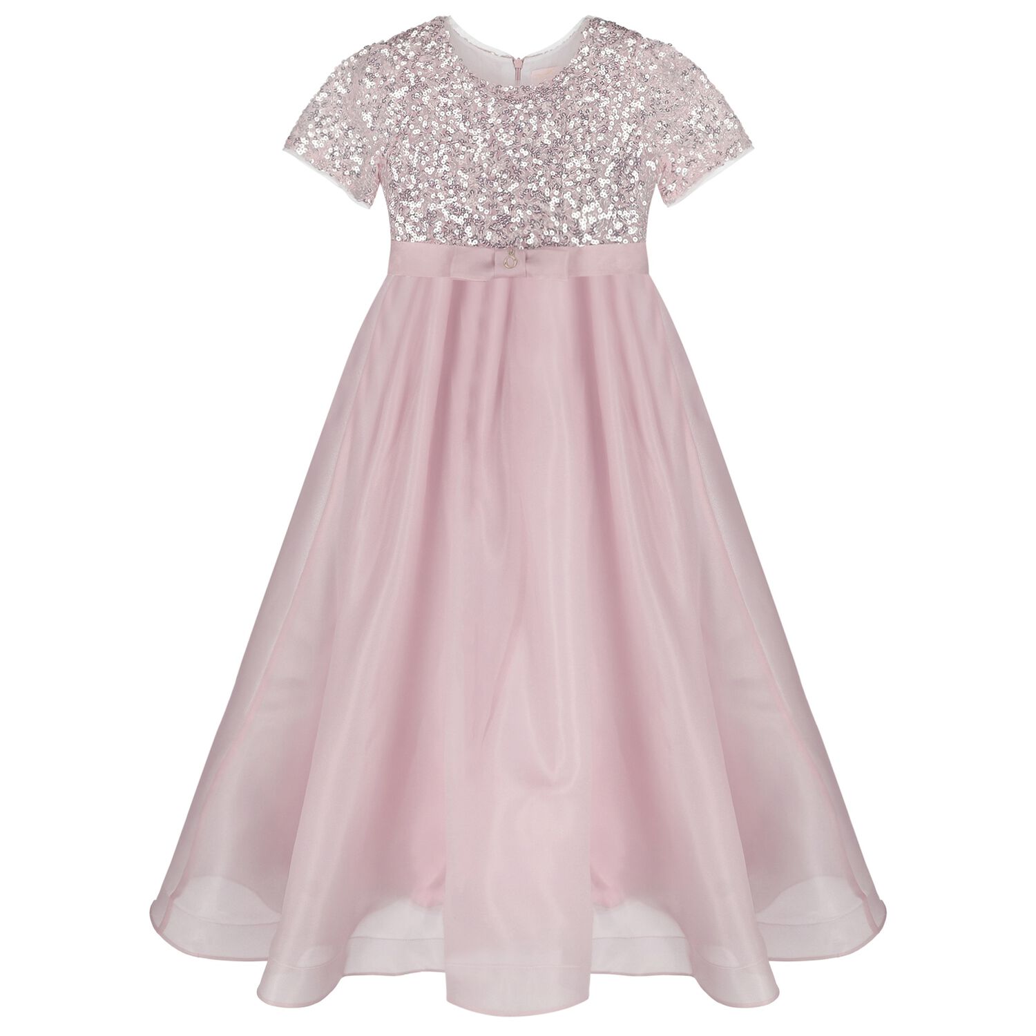 Girls Pink Sequin & Organza Dress, 1, hi-res