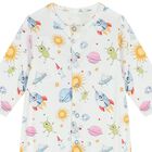 Baby Boys White Space Babygrow Set, 1, hi-res