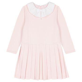 Girls Pink Pleated Dress
