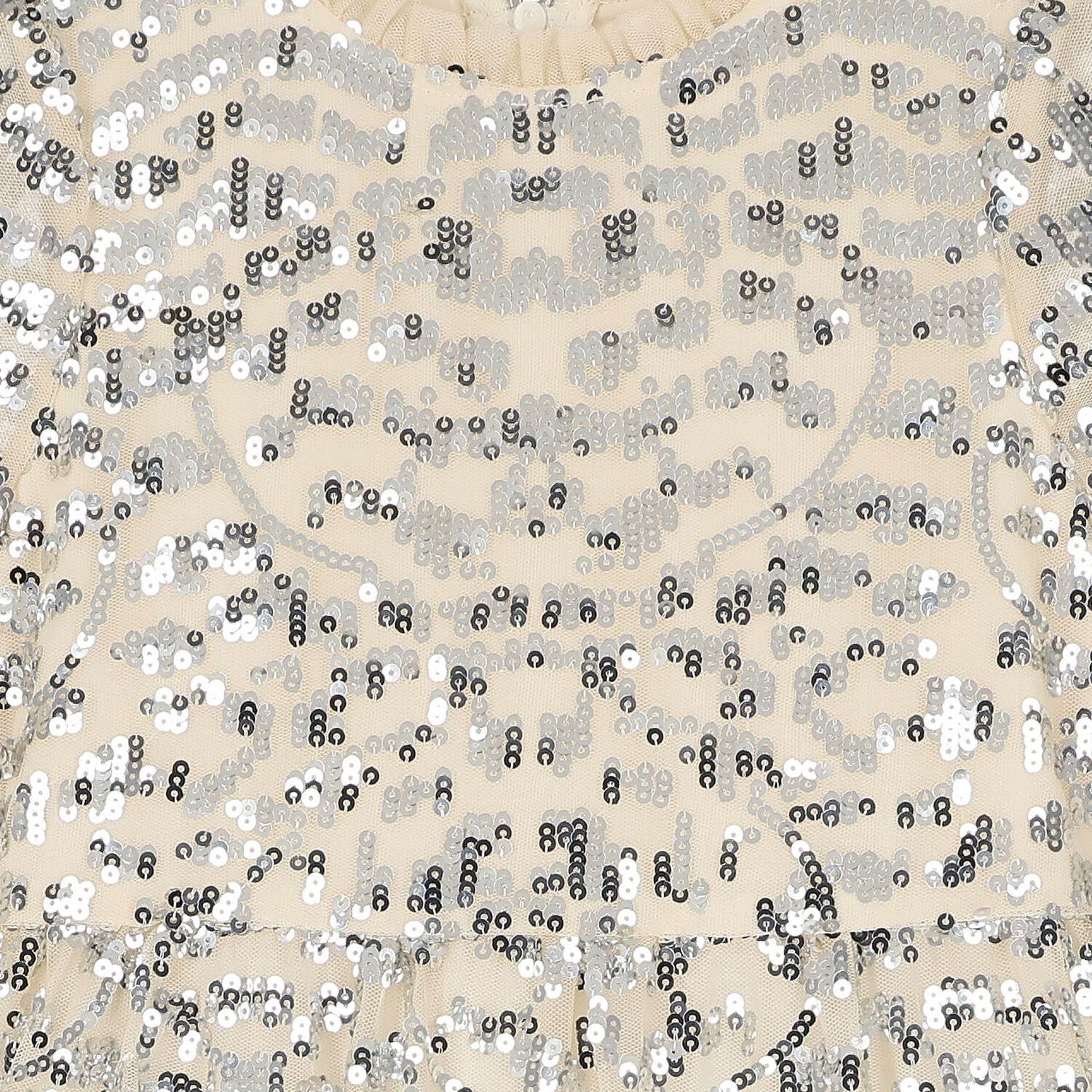 فستان تول ترتر باللون البيج للبنات, 1, hi-res image number null