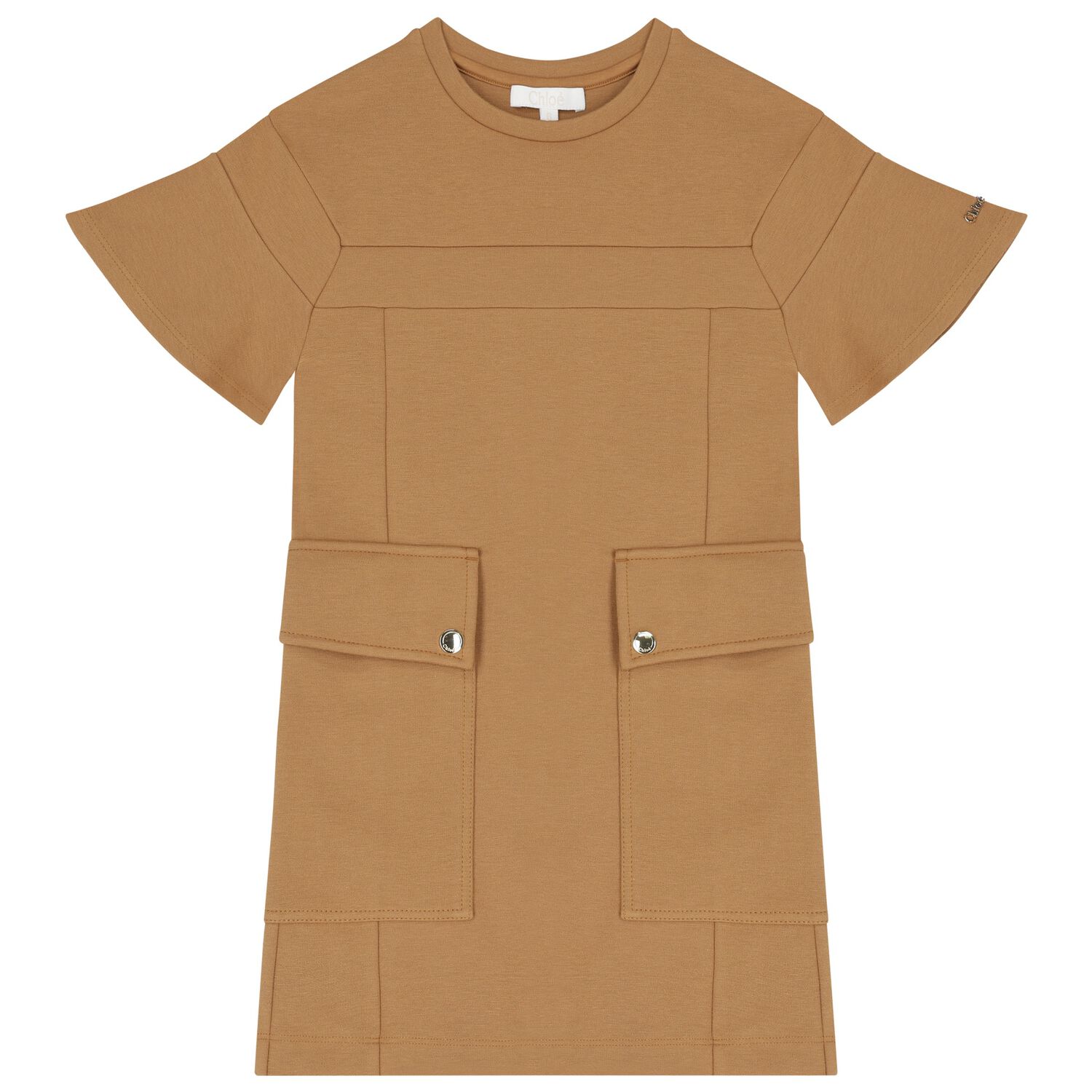 Girls Beige Logo Dress, 2, hi-res image number null