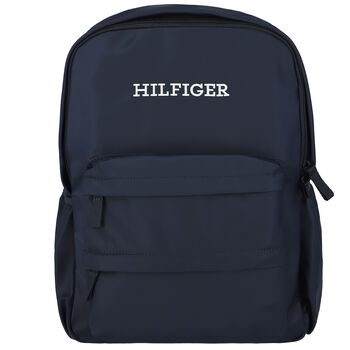 Boys Navy Blue Logo Backpack
