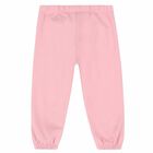 Younger Girls Pink Logo Joggers, 1, hi-res