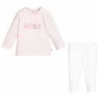 طقم لغنز أبيض ووردي اللون للبنات, 1, hi-res