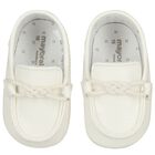 Baby Boys Ivory Leather Pre Walker Moccasins, 1, hi-res