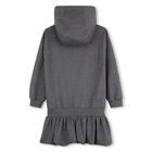 Girls Grey Logo Hooded Dress, 1, hi-res