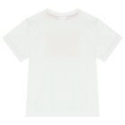 تيشيرت أولاد بالشعار باللون الأبيض, 2, hi-res