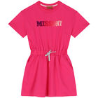 Girls Pink Logo Dress, 1, hi-res