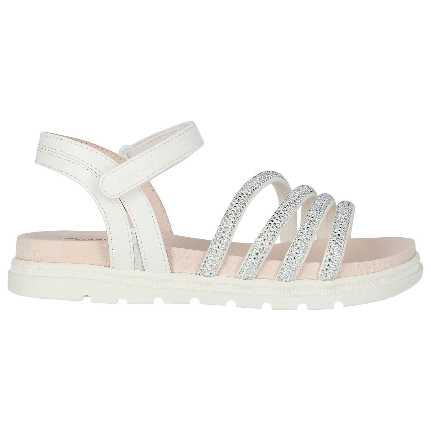 صندل بنات باللون الفضي, 2, hi-res