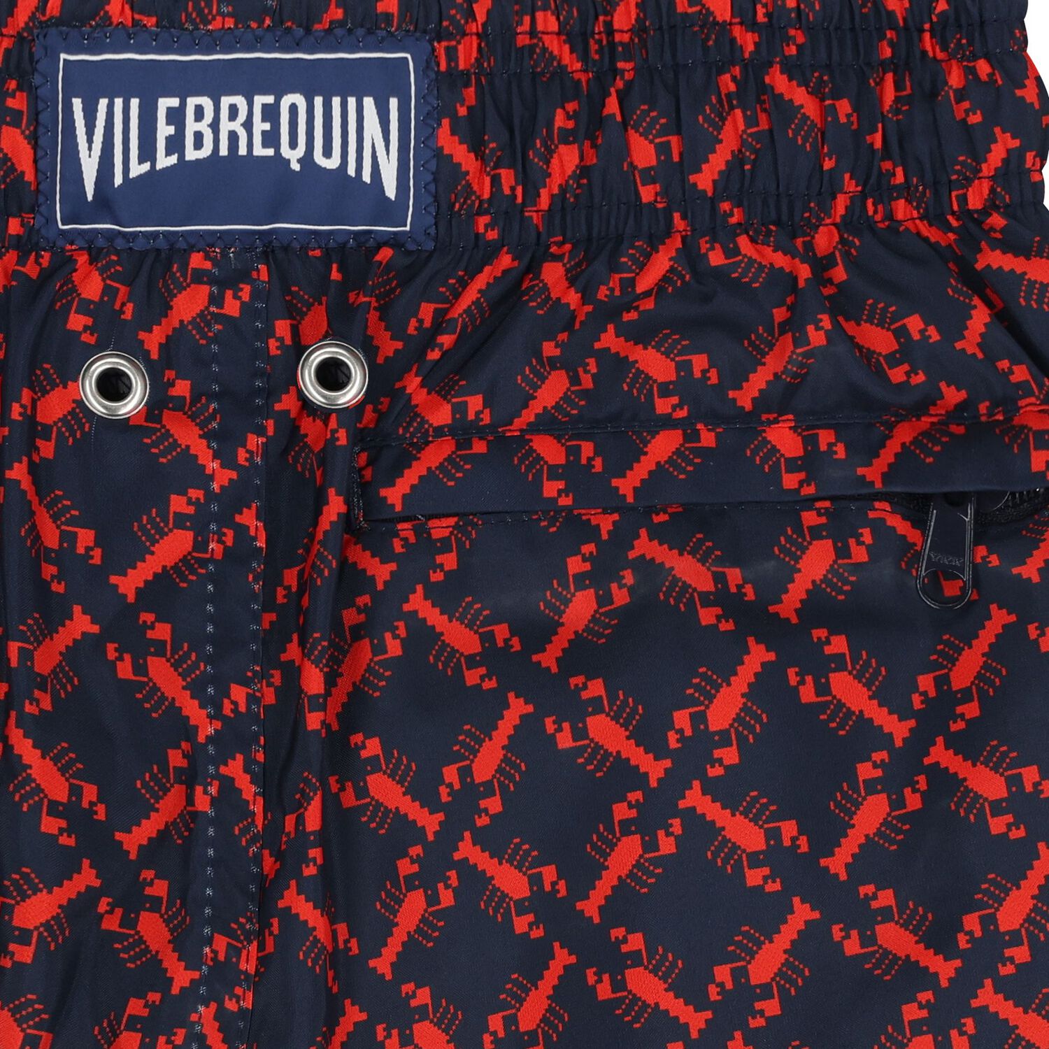 شورت سباحة بشعار جراد البحر باللونين الأزرق الداكن والأحمر للأولاد, 1, hi-res