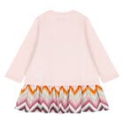Younger Girls Pink Zig Zag Logo Dress, 2, hi-res