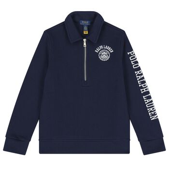 Ralph Lauren Boys Navy Blue Logo Sweatshirt, 1 Boys Navy Blue Logo Sweatshirt