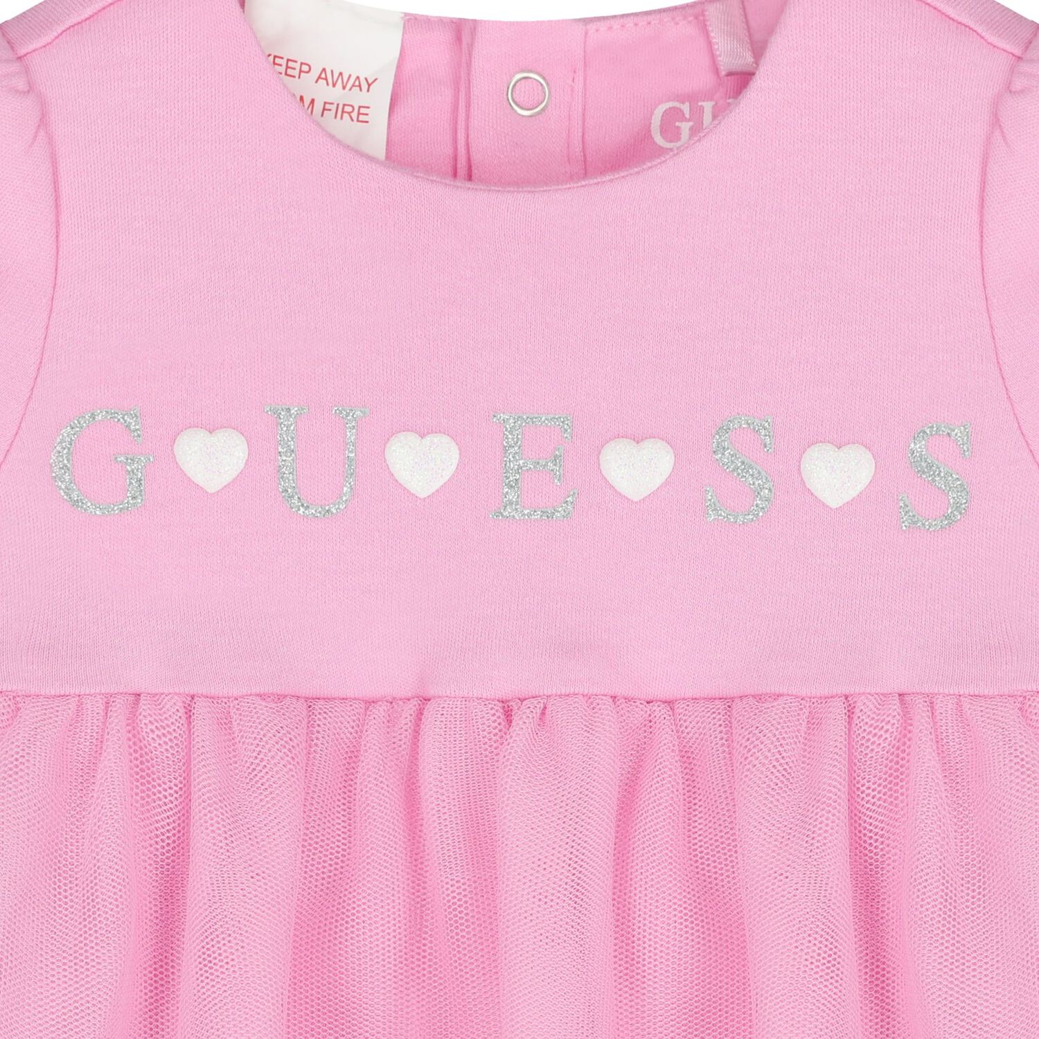 Baby Girls Pink Logo Bodysuit Dress, 1, hi-res