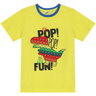 Boys Yellow & Blue Dinosaur Shorts Set, 3, hi-res