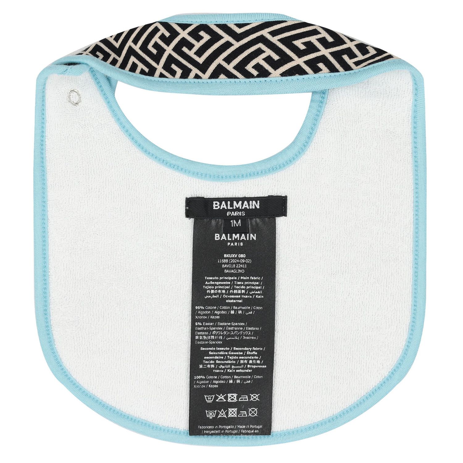 Baby Boys Blue & Monogram Print Babygrow Gift Set, 1, hi-res