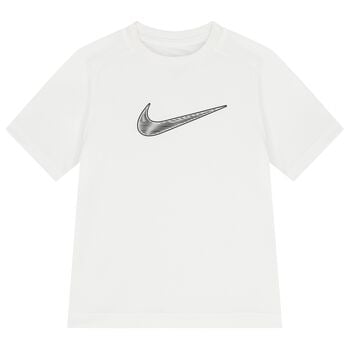 تيشيرت أبيض للأولاد بشعار Dri-Fit