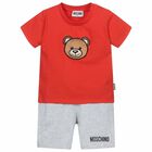 Red & Grey Logo Shorts & Squeaky T-Shirt Set, 1, hi-res