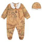 Ivory & Beige Geo Map Babygrow Gift Set, 2, hi-res
