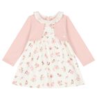 Baby Girls Pink & Ivory Floral Dress, 1, hi-res