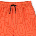 Boys Orange Logo Swim Shorts, 1, hi-res