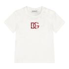 White & Red Majolica Embossed Logo Baby T-Shirt, 1, hi-res