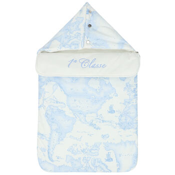 Blue & Ivory Geo Map Baby Nest