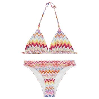 Girls Multi-Coloured Zig Zag Bikini