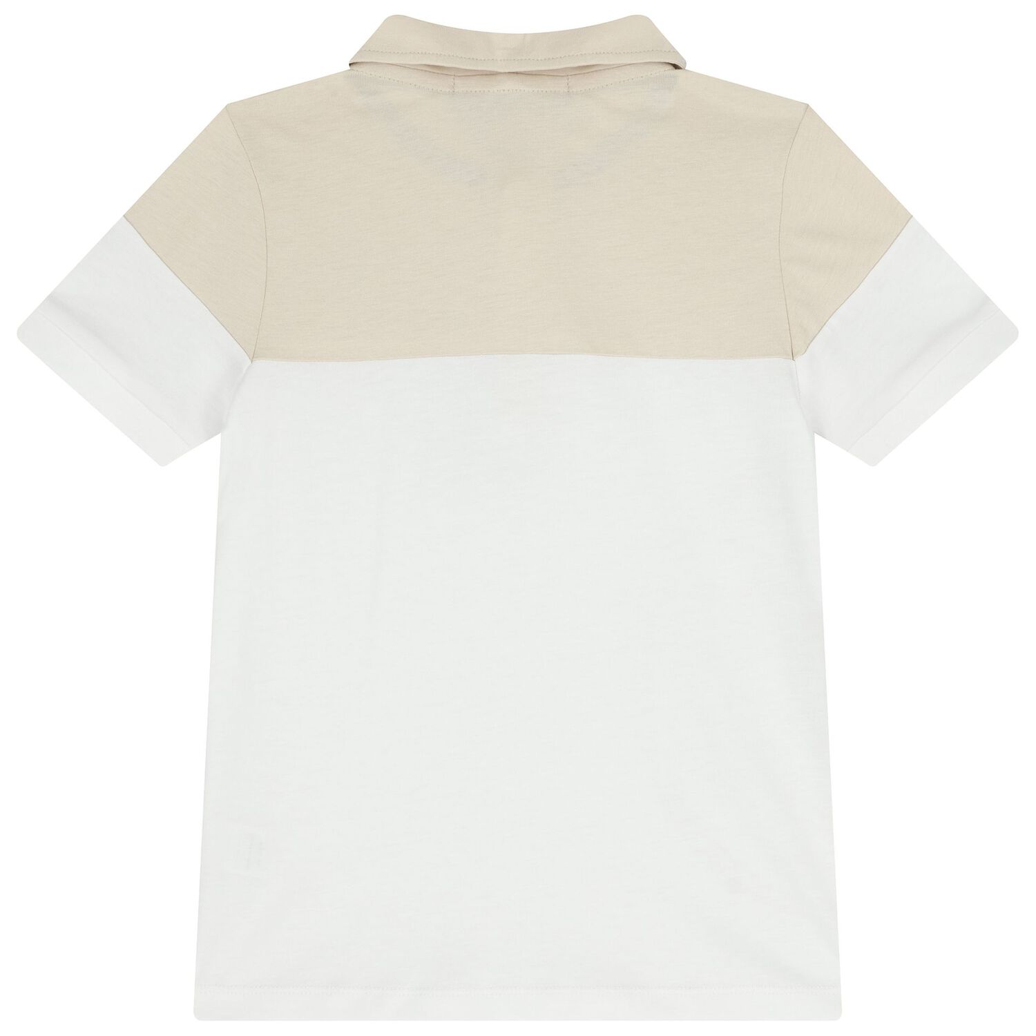 Boys White & Beige Logo Polo Shirt , 1, hi-res