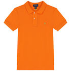Boys Orange Logo Polo Shirt, 1, hi-res