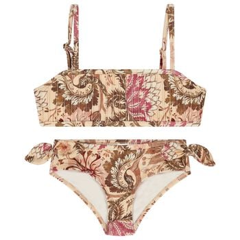 Girls Pink Floral Bikini