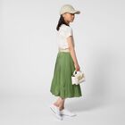 Girls Green Logo Pleated Skirt, 2, hi-res
