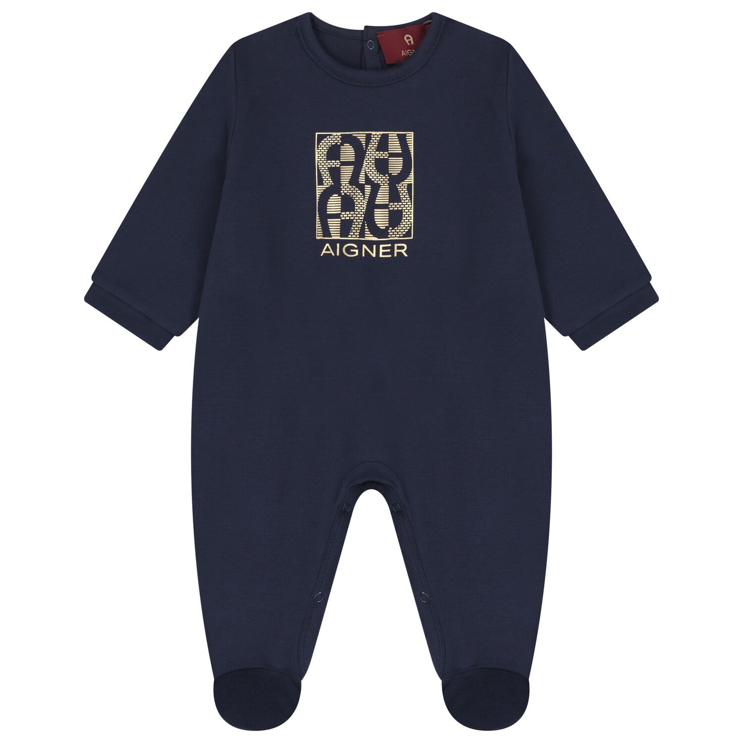 Baby Boys Navy Blue & Gold Babygrow, Hat & Bib Gift Set, 1, hi-res image number null